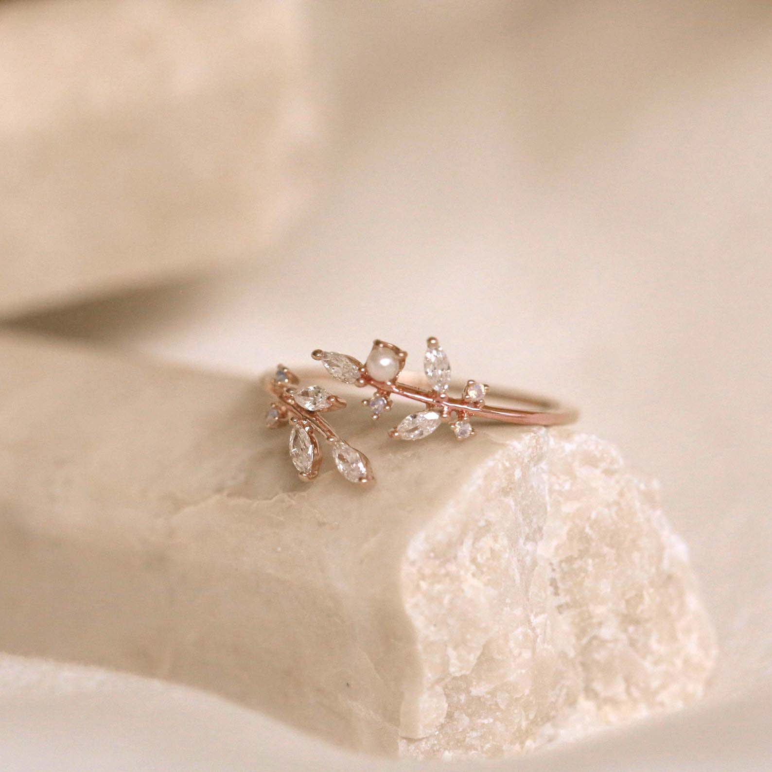 A close up of a floral ring.